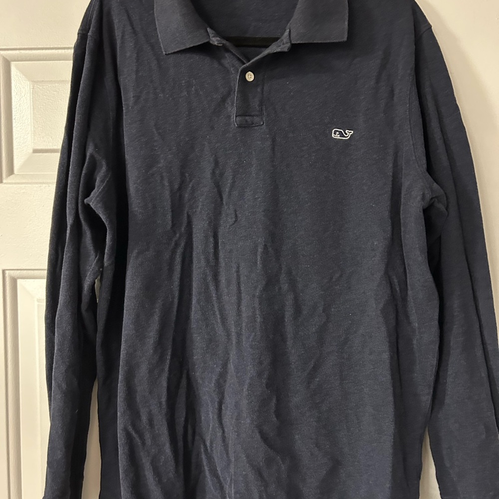 Vineyard Vines Men's Deep Blue Long Sleeve Polo